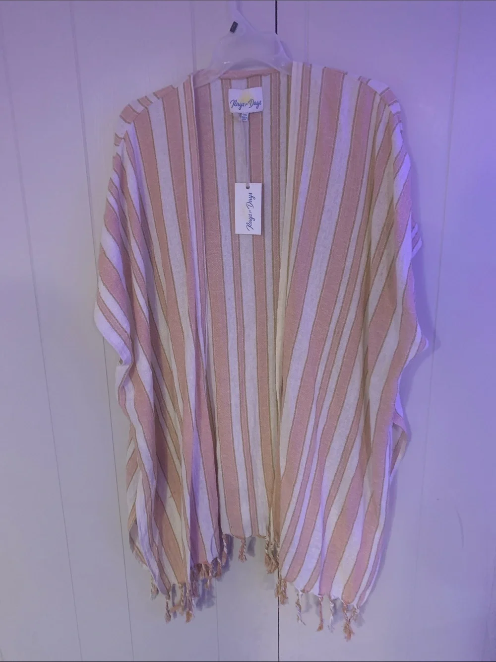 Striped Cotton Throw Cover in Pink and Cream - Playa Days